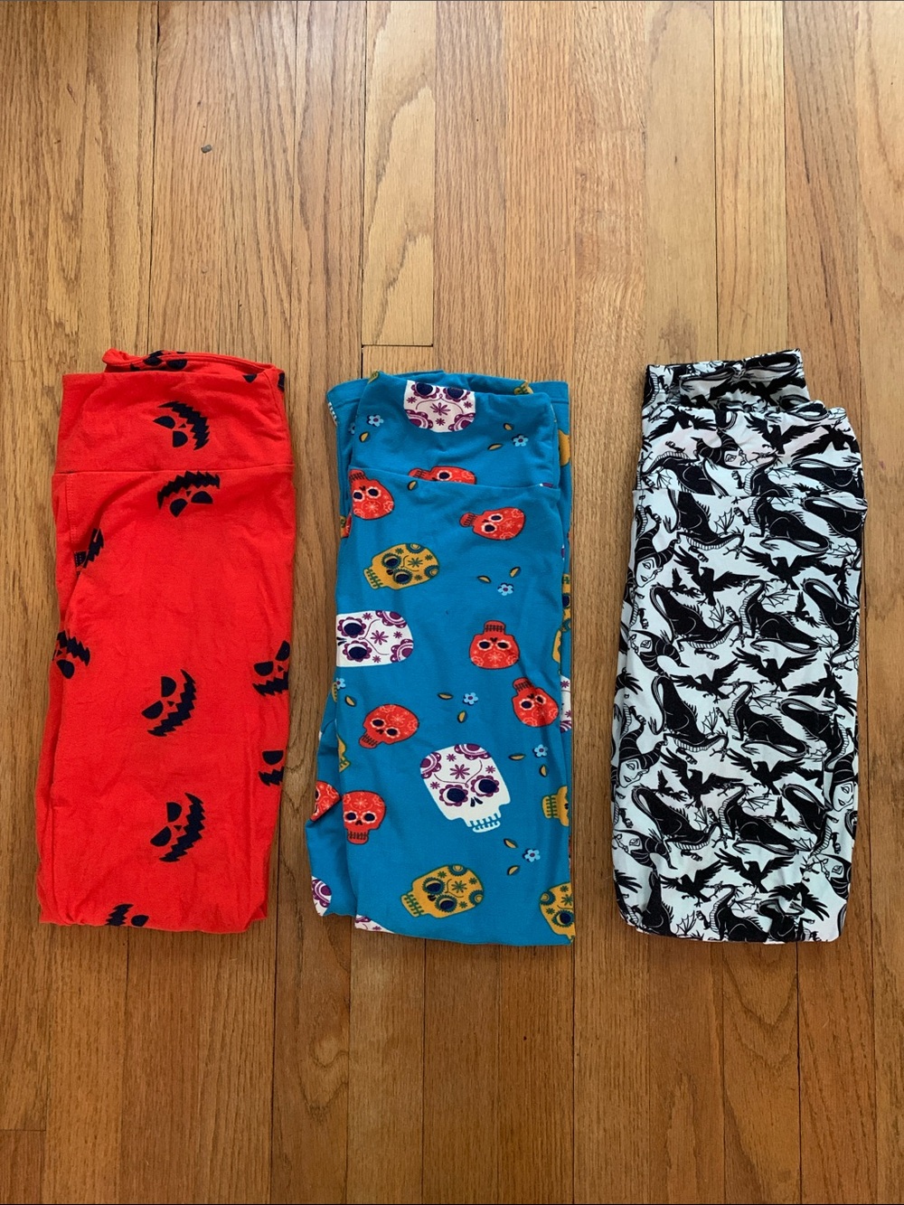 Set of 3 LuLaRoe Halloween Leggings - Jack-O-Lantern, Sugar Skull, Dragon Disney